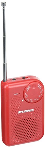 $7.30: Portable AM/FM Pocket Radio With Built-In Speaker, Red
