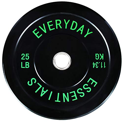 $30: BalanceFrom Color Coded Black Olympic Bumper Plate, 25 lbs