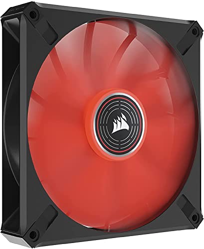 $18: CORSAIR ML140 LED Elite, 140mm Magnetic Levitation Red LED Fan with AirGuide