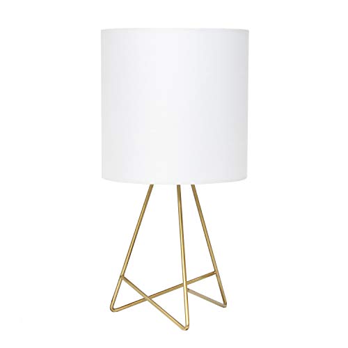 $9.59: Simple Designs LT2066-GDW 13.5" Down to the Wire Metal Table Lamp with Fabric Shade