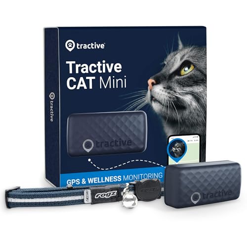 $29.39: Tractive GPS Tracker & Health Monitoring for Cats (6.5 lbs+, Dark Blue)