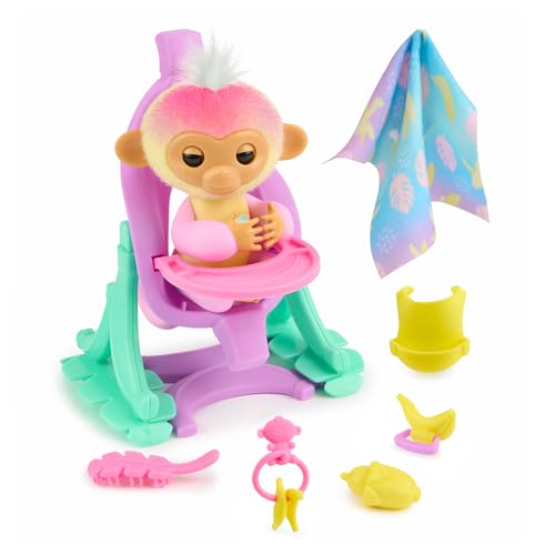 $12: 2023 Interactive Baby Monkey Nursery Playset – Jas with 2-in-1 Cradle and High Chair