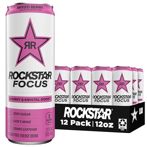[S&S] $16.06: Rockstar Focus Energy Drink, Mixed Berry, 12 oz (12 Pack)