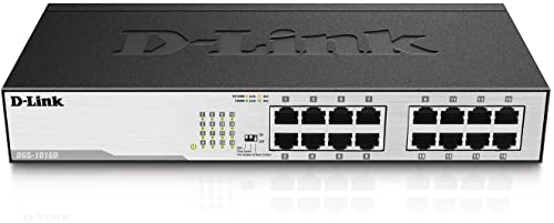 $60: D-Link Ethernet Switch, 16 Port Gigabit Unmanaged Fanless Network Hub Desktop or Rack Mountable (DGS-1016D)