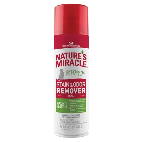 $6.09: Nature's Miracle Advanced Stain and Odor Eliminator Foam, Cat, 17.5 Ounces, for Severe Cat Messes