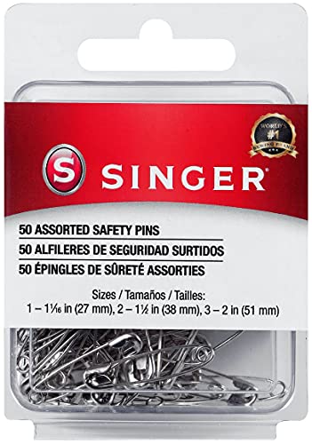 $1.61: 50-Count Singer Steel Safety Pins (1-1/16" / 1-1/2" / 2")