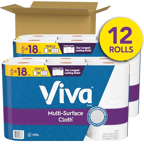 [S&S] $24.76: 12 Triple Rolls Viva Multi-Surface Cloth Paper Towels at Amazon
