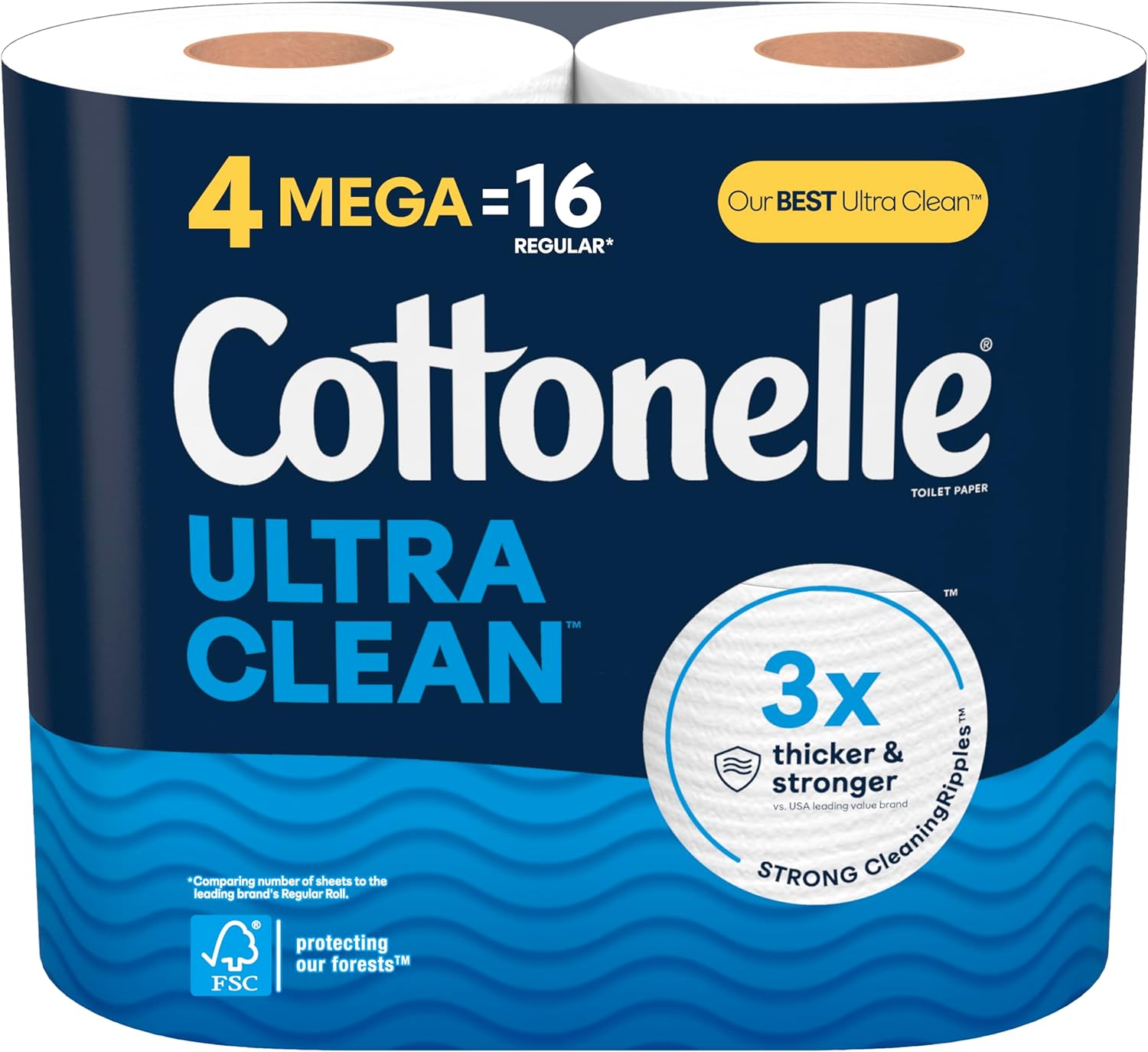 [S&S] $4: 4 Mega Rolls Cottonelle Ultra Clean Toilet Paper at Amazon