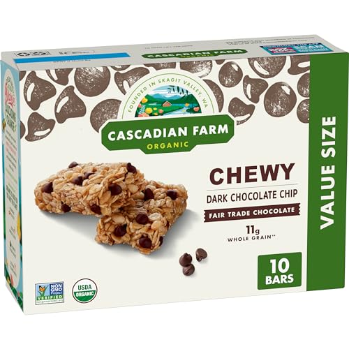 [S&S] $3.85: 10-Count 12.3-Oz Cascadian Farm Organic Chocolate Chip Granola Bars at Amazon (38.5¢ each)