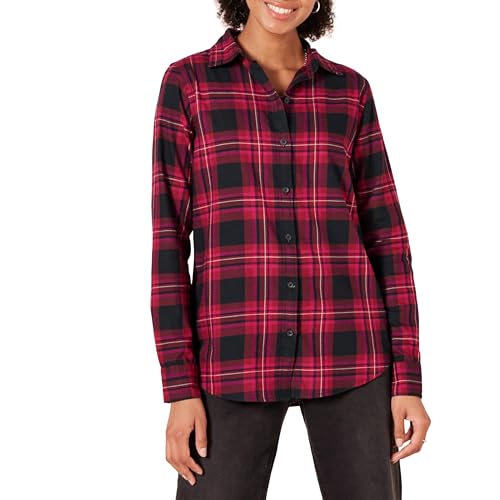 $6.20: Amazon Essentials Women's Classic-Fit Long-Sleeve Lightweight Plaid Flannel Shirt at Amazon
