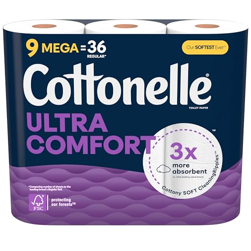 [S&S] $8: 9 Mega Rolls Cottonelle Ultra Comfort Toilet Paper at Amazon (88.9¢ / roll)