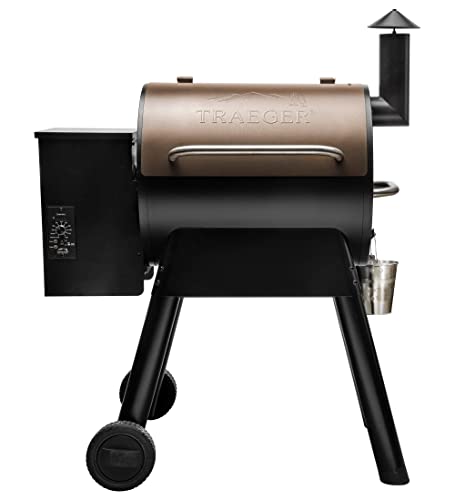 $389: Traeger Grills Pro 22 Electric Wood Pellet Grill and Smoker, Bronze at Amazon
