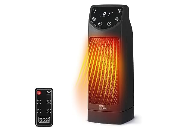 $18: BLACK+DECKER 1500W Oscillating Space Heater w/ Remote Control at Woot!