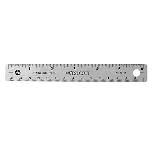 $2.39: 6-Inch Westcott Stainless Steel Office Ruler with Non Slip Cork Base (10414) at Amazon