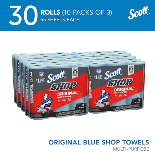 [S&S] $45.58: 30-Rolls 55-Towels Scott Shop Original Blue Shop Towels at Amazon