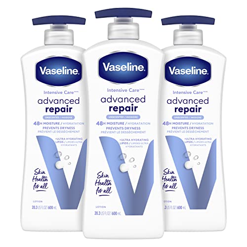 [S&S] $11.55: 3-Pack 20.3-Oz Vaseline Intensive Care Unscented Advanced Repair Body Lotion at Amazon