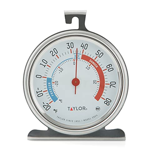 Prime Members: $4: Taylor 5924 Large Dial Refrigerator and Freezer Analog Thermometer at Amazon