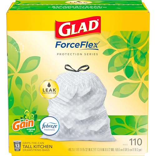 110-Pack 13-Gallon Glad Trash Bags (Gain Original with Febreze) $11.85 w/ Subscribe & Save