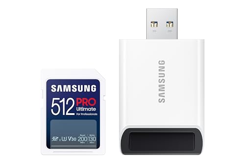 $45: 512GB SAMSUNG PRO Ultimate Full Size Memory Card+USBReader (MB-SY512SB/AM) at Amazon