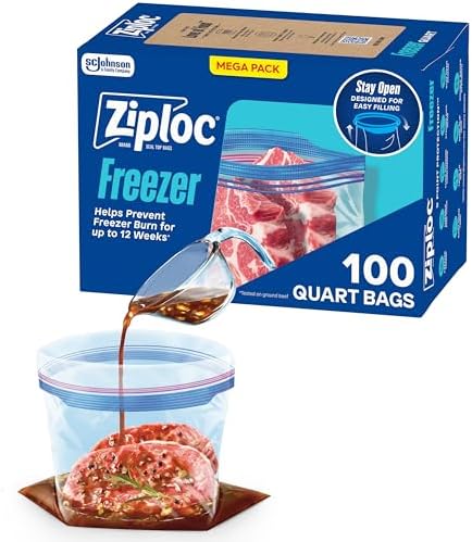 [S&S] $8.53: 100-Count Ziploc Quart Food Storage Freezer Bags at Amazon