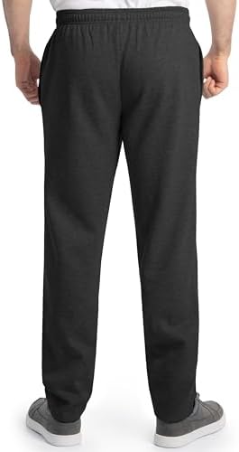$7.44*: Fruit of the Loom Men's Eversoft Fleece Open Bottom Sweatpants w/ Pockets (Black) at Amazon