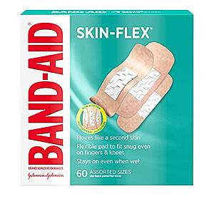 $  5.16 /w S&S: Band-Aid Brand Skin-Flex Adhesive Bandages for First Aid & Wound Care of Minor Cuts, 60 ct