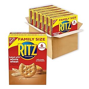 $  16.71: RITZ Whole Wheat Crackers, Family Size, 6 - 19.3 oz Boxes ($  2.78/ea)