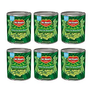 $  26.82: DEL MONTE BLUE LAKE Fancy Cut Green Beans, Canned Vegetables, 6 Pack, 101 oz Can