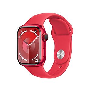 $  306.78: Apple Watch Series 9 [GPS + Cellular 41mm] Smartwatch with (Product) RED Aluminum Case with (Product) RED Sport Band M/L.