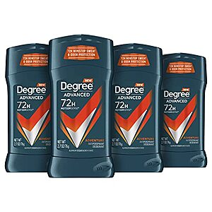 $  7.78 /w S&S: 4-Count 2.7oz Degree Men Antiperspirant Deodorant (Adventure)