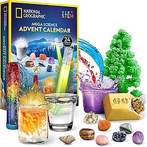 $  25.49: National Geographic Mega Science Advent Calendar w/ Experiments, Fossils & Gemstones