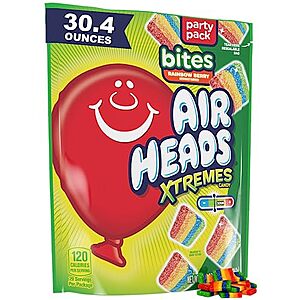 $  6.39: Airheads Xtremes Bites, Rainbow Berry, Party, 30.4 OZ Stand Up Bag