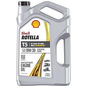 $  56.22 w/ S&S: Shell Rotella T5 Synthetic Blend 10W-30 Diesel Engine Oil, 1-Gallon, Case of 3