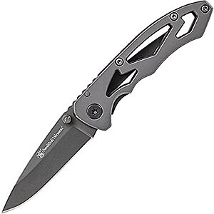$  8.55: Smith & Wesson CK400 5.4in High Carbon S.S. Folding Knife with a 2.2in Drop Point Blade and Stainless Steel Handle