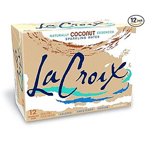 12-Pack 12oz LaCroix Sparkling Water (Coconut) $3.75
