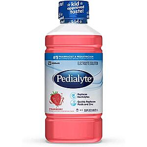 $  17.37 w/ S&S: Pedialyte Electrolyte Solution, Strawberry, Hydration Drink, 1 Liter (Pack of 8)