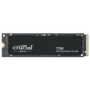 $155: Crucial New 2024 T705 1TB PCIe Gen5 NVMe M.2 SSD - Up to 13,600 MB/s