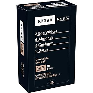 12-Count 1.83-Oz RXBAR Protein Bars (Chocolate Sea Salt)