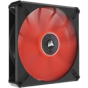 CORSAIR ML140 LED Elite, 140mm Magnetic Levitation Red LED Fan with AirGuide