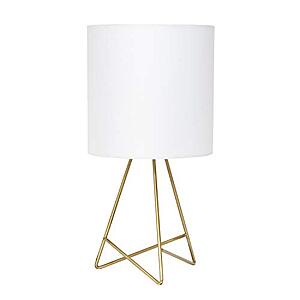 Simple Designs LT2066-GDW 13.5" Down to the Wire Metal Table Lamp with Fabric Shade