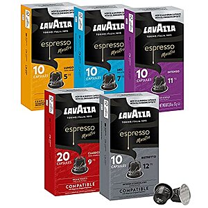 6-Pack 10ct Lavazza Aluminum Espresso Capsules (Variety Pack)
