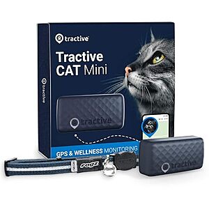 Tractive GPS Tracker & Health Monitoring for Cats (6.5 lbs+, Dark Blue)