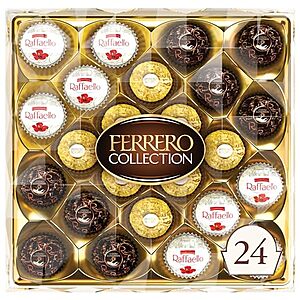 24-Count Ferrero Rocher Fine Hazelnut Chocolate Candy Gift Box (Assorted)