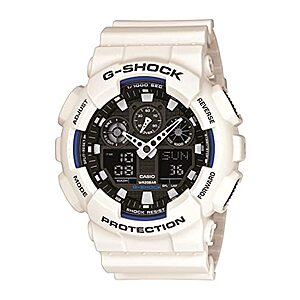 Casio G-Shock GA-100 XL Series Men's Quartz Shock Resistant Watch (White/Black)