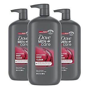 DOVE MEN + CARE Body and Face Wash Exfoliating Deep Clean, 30 oz, 3 Count