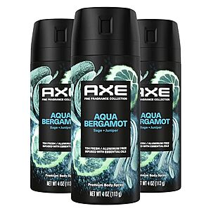 [S&S] $13.92: AXE Fine Fragrance Collection Premium Deodorant, Aqua Bergamot, 4 oz, 3 Count