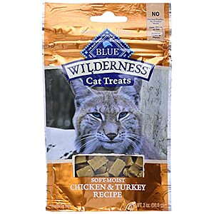Blue Buffalo Wilderness Grain Free Soft-Moist Cat Treats, Chicken & Turkey, 2-oz Bag