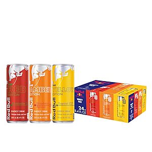 24-Pack 8.4-Oz Red Bull Energy Drink Variety Pack (Red, Yellow, Amber Edition)