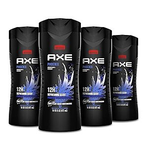 4-Count 16-Oz Men's Axe Phoenix Body Wash (Crushed Mint/Rosemary)