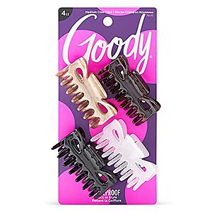 [S&S] $1.75: 4-Count Goody Classics Medium Hair Claw Clips